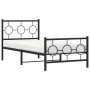 Bed frame with headboard and black metal footboard 90x190 cm by vidaXL, Beds and slatted bases - Ref: Foro24-376236, Price: 7...