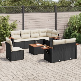 8-teiliges Gartensofa-Set und schwarze synthetische Rattankissen von vidaXL, Gartensets - Ref: Foro24-3259410, Preis: 596,64 ...