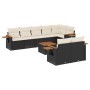 8-teiliges Gartensofa-Set und schwarze synthetische Rattankissen von vidaXL, Gartensets - Ref: Foro24-3259396, Preis: 595,44 ...