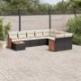 Set de sofás de jardín 10 pzas cojines ratán sintético negro de vidaXL, Conjuntos de jardín - Ref: Foro24-3260397, Precio: 62...