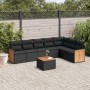 Set aus 8-teiligen Gartensofas und Kissen Kunstrattan schwarz von vidaXL, Gartensets - Ref: Foro24-3260116, Preis: 523,59 €, ...