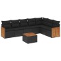 Set aus 8-teiligen Gartensofas und Kissen Kunstrattan schwarz von vidaXL, Gartensets - Ref: Foro24-3260116, Preis: 523,59 €, ...