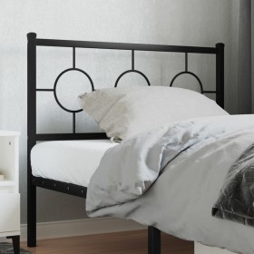 Cabecero de metal negro 100 cm de vidaXL, Cabeceros y pies de cama - Ref: Foro24-376255, Precio: 33,99 €, Descuento: %