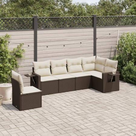 Set aus 6-teiligen Gartensofas und Kissen, synthetisches Rattanbraun von vidaXL, Gartensets - Ref: Foro24-3252570, Preis: 418...