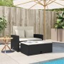 2-Sitzer-Gartensofa mit schwarzen Kissen aus synthetischem Rattan von vidaXL, Outdoor-Sofas - Ref: Foro24-365131, Preis: 271,...