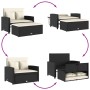 2-seater garden sofa with black synthetic rattan cushions by vidaXL, Outdoor sofas - Ref: Foro24-365131, Price: 271,48 €, Dis...