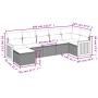 Set de comedor de jardín 7 pzas y cojines ratán sintético negro de vidaXL, Conjuntos de jardín - Ref: Foro24-3260271, Precio:...