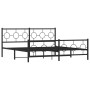 Black metal headboard and footboard bed frame 180x200 cm by vidaXL, Beds and slatted bases - Ref: Foro24-376248, Price: 132,7...