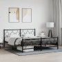 Black metal headboard and footboard bed frame 180x200 cm by vidaXL, Beds and slatted bases - Ref: Foro24-376248, Price: 132,7...