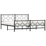 Black metal headboard and footboard bed frame 180x200 cm by vidaXL, Beds and slatted bases - Ref: Foro24-376248, Price: 132,7...