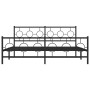 Black metal headboard and footboard bed frame 180x200 cm by vidaXL, Beds and slatted bases - Ref: Foro24-376248, Price: 132,7...