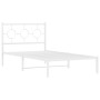 Estructura de cama de metal con cabecero blanco 100x190 cm de vidaXL, Camas y somieres - Ref: Foro24-376269, Precio: 71,99 €,...