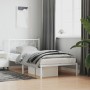 Estructura de cama de metal con cabecero blanco 100x190 cm de vidaXL, Camas y somieres - Ref: Foro24-376269, Precio: 71,99 €,...