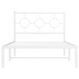 Estructura de cama de metal con cabecero blanco 100x190 cm de vidaXL, Camas y somieres - Ref: Foro24-376269, Precio: 71,99 €,...