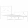 Estructura cama metal con cabecero y pie cama blanca 75x190 cm de vidaXL, Camas y somieres - Ref: Foro24-376283, Precio: 71,9...