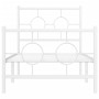 Estructura cama metal con cabecero y pie cama blanca 75x190 cm de vidaXL, Camas y somieres - Ref: Foro24-376283, Precio: 71,9...