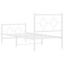 Estructura cama metal con cabecero y pie cama blanca 75x190 cm de vidaXL, Camas y somieres - Ref: Foro24-376283, Precio: 71,9...