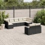 Set aus 8-teiligen Gartensofas und Kissen Kunstrattan schwarz von vidaXL, Modulare Sofas für den Außenbereich - Ref: Foro24-3...