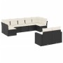 Set aus 8-teiligen Gartensofas und Kissen Kunstrattan schwarz von vidaXL, Modulare Sofas für den Außenbereich - Ref: Foro24-3...