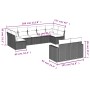 Set aus 8-teiligen Gartensofas und Kissen Kunstrattan schwarz von vidaXL, Modulare Sofas für den Außenbereich - Ref: Foro24-3...