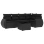 6-piece garden sofa set with black synthetic rattan cushions by vidaXL, Garden sets - Ref: Foro24-3253672, Price: 413,26 €, D...