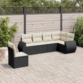 Set aus 6-teiligen Gartensofas und Kissen Kunstrattan schwarz von vidaXL, Gartensets - Ref: Foro24-3253763, Preis: 409,84 €, ...