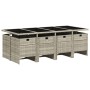 Set comedor de jardín 9 pzas cojines ratán sintético gris claro de vidaXL, Conjuntos de jardín - Ref: Foro24-3210563, Precio:...