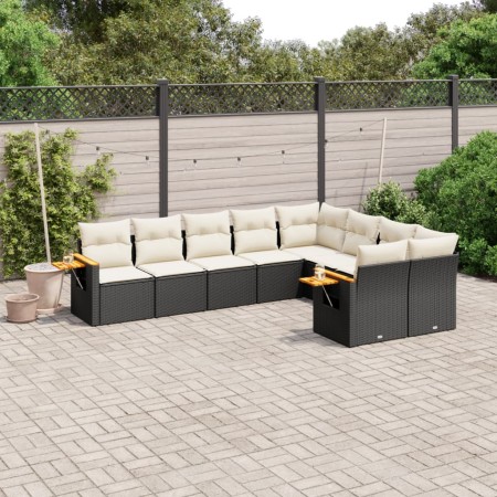 Set aus 8-teiligen Gartensofas und Kissen Kunstrattan schwarz von vidaXL, Gartensets - Ref: Foro24-3259543, Preis: 583,64 €, ...