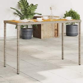 Garden table with gray PE rattan wood surface 115x54x74 cm by vidaXL, Garden tables - Ref: Foro24-365076, Price: 77,50 €, Dis...