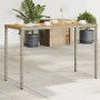 Garden table with gray PE rattan wood surface 115x54x74 cm by vidaXL, Garden tables - Ref: Foro24-365076, Price: 77,40 €, Dis...