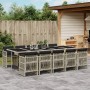 11-piece garden dining set with gray synthetic rattan cushions by vidaXL, Garden sets - Ref: Foro24-3210935, Price: 790,99 €,...