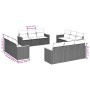 Set Gartensofas 12 Stück Kissen synthetisches Rattan schwarz von vidaXL, Gartensets - Ref: Foro24-3258234, Preis: 861,28 €, R...