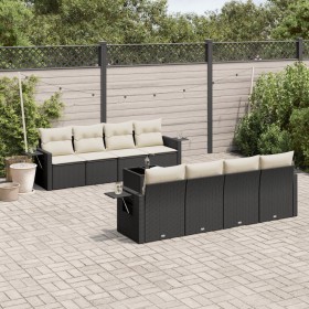 Set aus 8-teiligen Gartensofas und Kissen Kunstrattan schwarz von vidaXL, Gartensets - Ref: Foro24-3252283, Preis: 585,99 €, ...