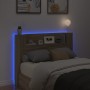 Cabecero de cama con luz LED roble Sonoma 140x16,5x103,5 cm de vidaXL, Cabeceros y pies de cama - Ref: Foro24-839247, Precio:...