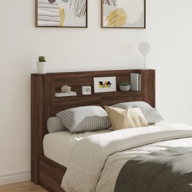 Bed headboard with LED light in brown oak 140x16.5x103.5 cm by vidaXL, Headboards and footboards - Ref: Foro24-839251, Price:...