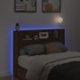 Cabecero de cama con luz LED marrón roble 140x16,5x103,5 cm de vidaXL, Cabeceros y pies de cama - Ref: Foro24-839251, Precio:...