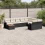 Garden sofa set 10 pieces with black synthetic rattan cushions by vidaXL, Garden sets - Ref: Foro24-3257057, Price: 623,37 €,...