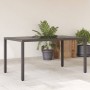 Garden table with black PE rattan surface and glass top, measuring 150x90x75 cm. by vidaXL, Garden tables - Ref: Foro24-36553...