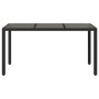 Garden table with black PE rattan surface and glass top, measuring 150x90x75 cm. by vidaXL, Garden tables - Ref: Foro24-36553...