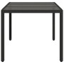 Garden table with black PE rattan surface and glass top, measuring 150x90x75 cm. by vidaXL, Garden tables - Ref: Foro24-36553...