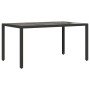 Mesa de jardín superficie de vidrio ratán PE negro 150x90x75 cm de vidaXL, Mesas de jardín - Ref: Foro24-365531, Precio: 165,...