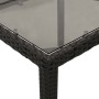 Garden table with black PE rattan surface and glass top, measuring 150x90x75 cm. by vidaXL, Garden tables - Ref: Foro24-36553...