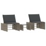 Sun loungers with small table, 2 units, synthetic gray rattan by vidaXL, Loungers - Ref: Foro24-368424, Price: 184,57 €, Disc...