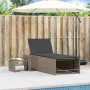 Sun loungers with small table, 2 units, synthetic gray rattan by vidaXL, Loungers - Ref: Foro24-368424, Price: 184,57 €, Disc...