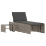 Sun loungers with small table, 2 units, synthetic gray rattan by vidaXL, Loungers - Ref: Foro24-368424, Price: 184,57 €, Disc...