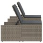 Sun loungers with small table, 2 units, synthetic gray rattan by vidaXL, Loungers - Ref: Foro24-368424, Price: 184,57 €, Disc...