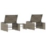 Sun loungers with small table, 2 units, synthetic gray rattan by vidaXL, Loungers - Ref: Foro24-368424, Price: 184,57 €, Disc...