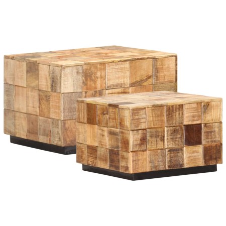 Couchtische 2 Stück Blockdesign raues Mangoholz von vidaXL, Couchtisch - Ref: Foro24-286435, Preis: 188,29 €, Rabatt: %