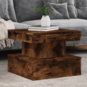 Smoked oak coffee table with LED lights 50x50x40 cm by vidaXL, Coffee table - Ref: Foro24-839844, Price: 68,78 €, Discount: %