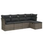 Set Gartensofas mit Kissen 5 Stück synthetisches Rattangrau von vidaXL, Gartensets - Ref: Foro24-3263136, Preis: 309,25 €, Ra...